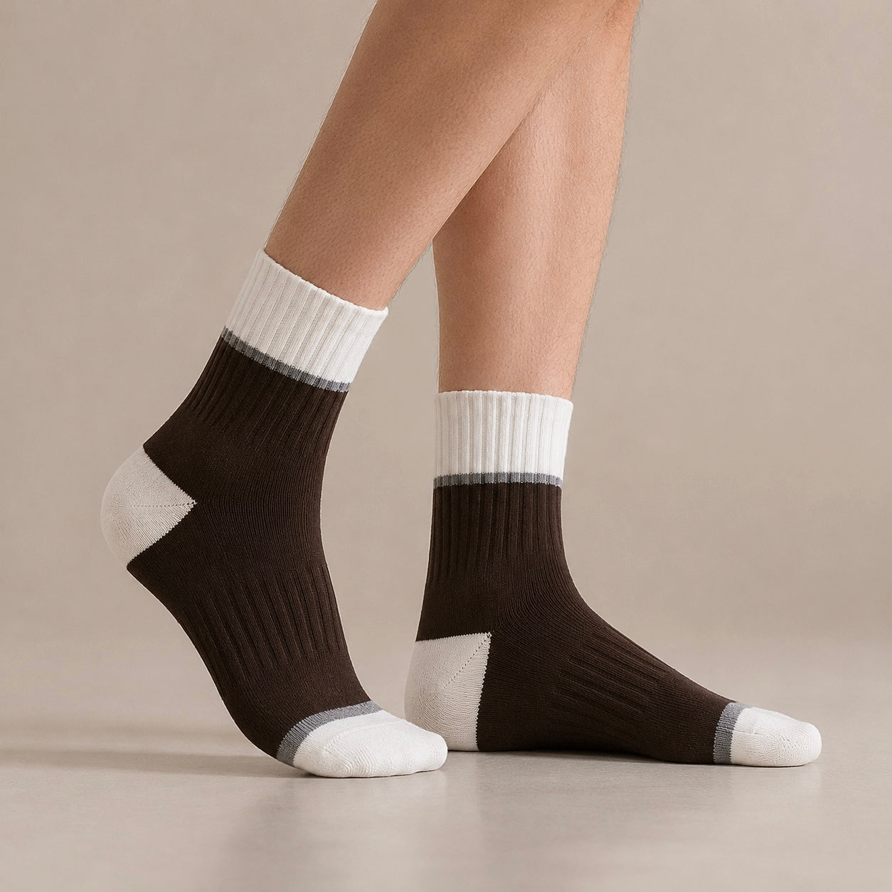 Casual Striped Cotton Socks Edition - BROWN