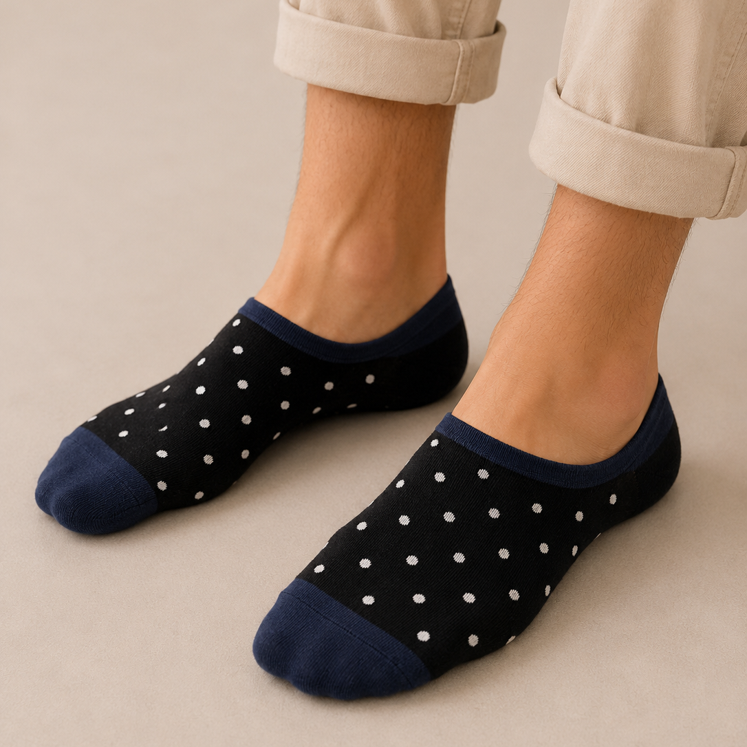 Midnight Polka Invisible Socks